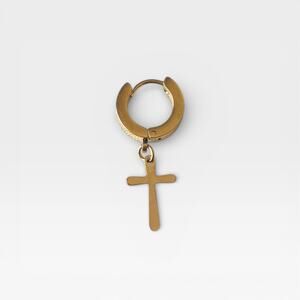 Gold Titanium Steel Dangle 1 Piece Earring